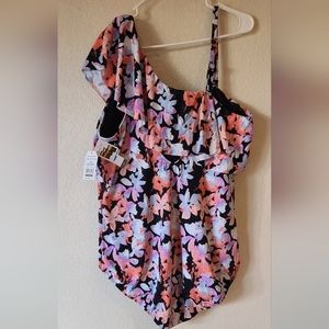 ime and Tru Womens One Piece Swimsuit Bathing Suit. floral.  3X NWT